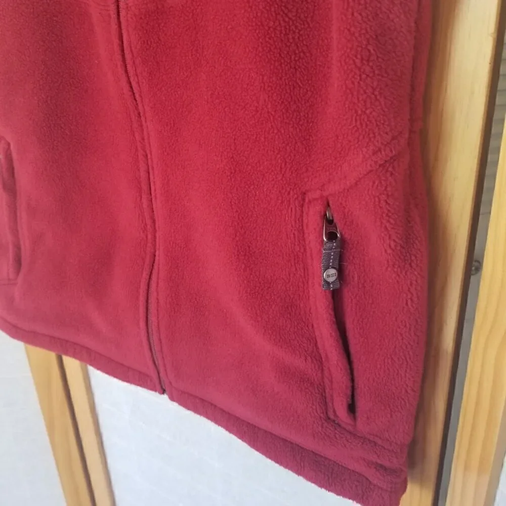 Boy's REI Outdoor Vest Large 14/16 Dark Red Crimson Full Zip Fleece